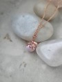 Naszyjnik ośmiornica z różową perłą Swarovski w różowym złocie na jasnych kamieniach