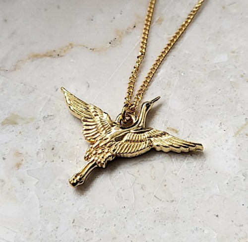 naszyjnik z żurawiem złoto