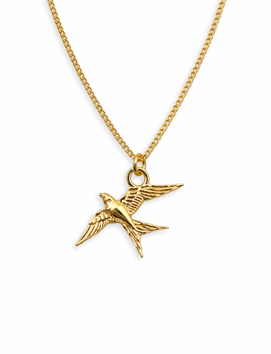 Naszyjnik z jaskółką srebro złocone 24K.png