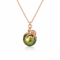 naszyjnik z ośmiornicą i zieloną perłą Swarovski różowe złoto.png