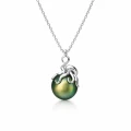srebrny naszyjnik z ośmiornicą i zieloną perłą Swarovski.png