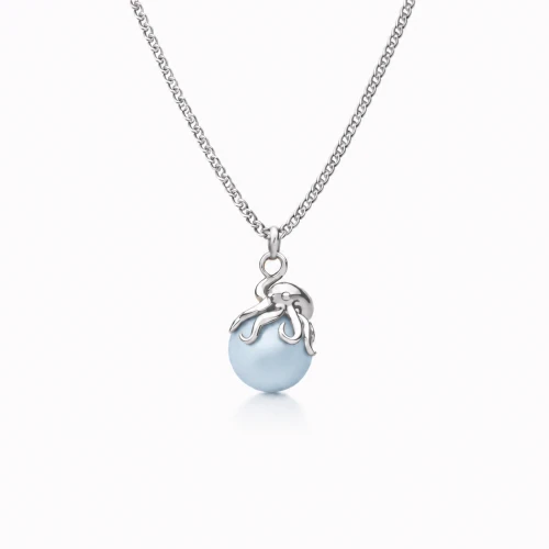 Srebrny naszyjnik ośmiornica z błękitną perłą Swarovski pastel blue.png