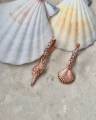Kolczyki CRYSTAL SEA z muszelkami i kryształkami w różowym złocie na tle muszli.png