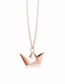 Naszyjnik PAPER SHIP różowe złoto 18K łódka origami.jpg