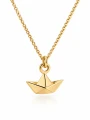 Mały naszyjnik PAPER SHIP pozłacany 24K z łódką origami.png