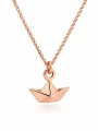 Mały naszyjnik PAPER SHIP różowe złoto 18K łódka origami.png