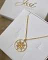 Złoty naszyjnik Róża Wiatrów w eleganckim pudełku Issi Jewelry.png