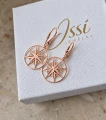 Kolczyki Róża Wiatrów w różowym złocie na pudełku Issi Jewelry.png