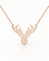 DEER – naszyjnik z geometrycznym jeleniem w różowym złocie 18K.png