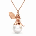 FAIRY naszyjnik z wróżką i perłą srebro 925 pozłacane różowym złotem 18K – packshot na białym tle.png