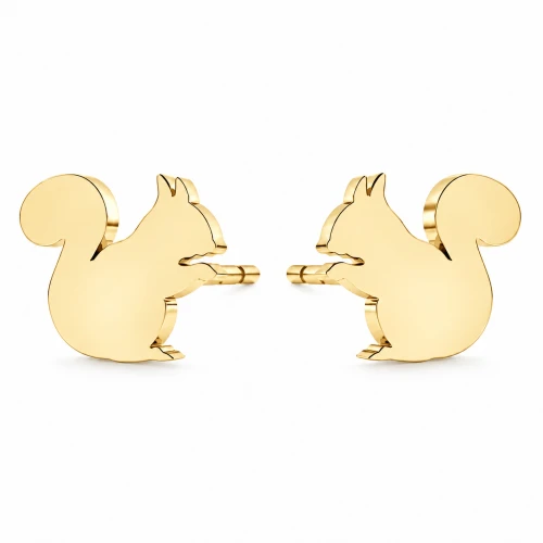 Kolczyki WIEWIÓRKI pozłacane 24K złotem – sztyfty z motywem wiewiórki.png